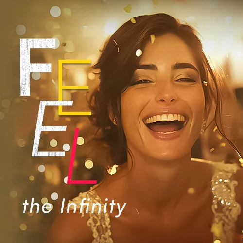 Smiling woman with confetti